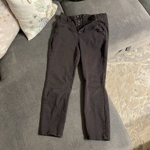 Grey High Waist Button Up Skinny Jeans